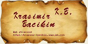Krasimir Bačikin vizit kartica